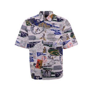 Authentic MLB Apparel New York Yankees Men's Scenic Print Short Sleeve Shirt NWT
